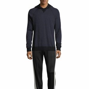 VINCE WOOL CASHMERE BIRDEYE MEN HOODIE SWEATER